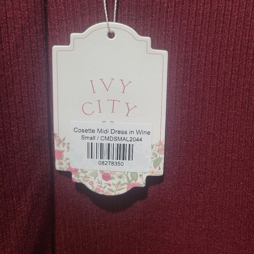 Ivy City Co cosette dress in wine - Picture 2 of 2